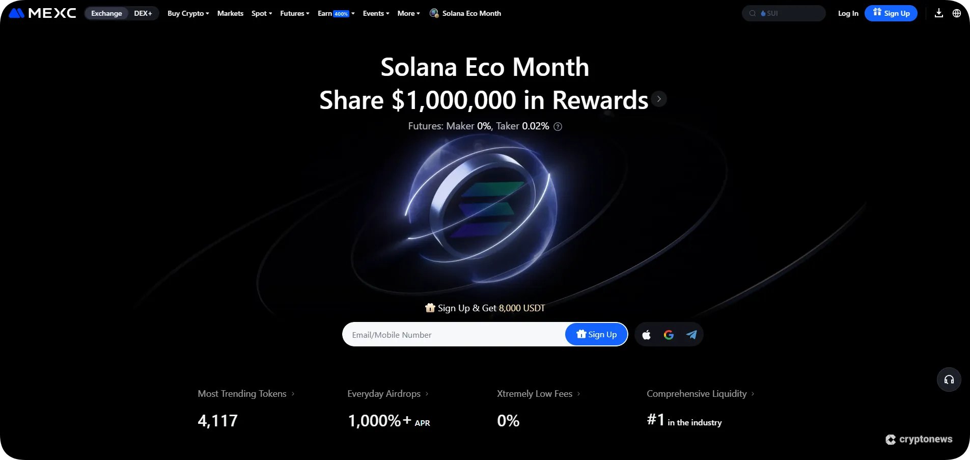 mexc, crypto futures exchange with vast coin selection