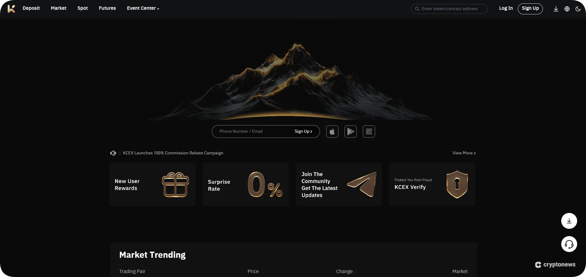 kcex exchange 0% fees
