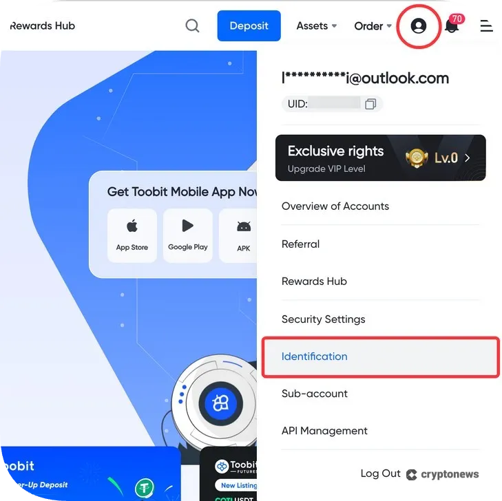 step 3 complete kyc for toobit