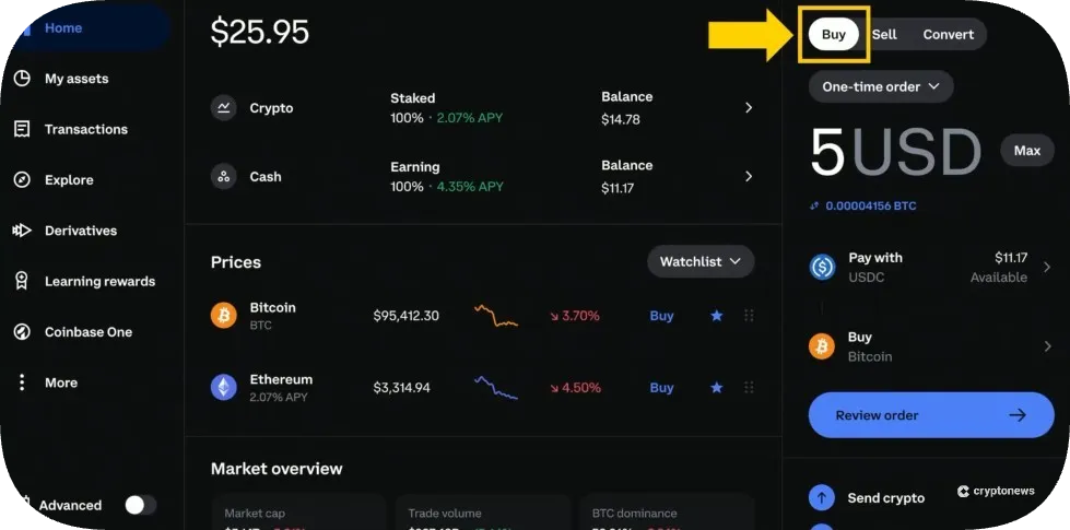 start trading on coinbase