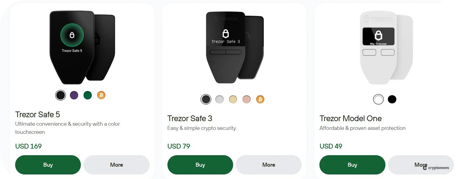 Trezor homepage