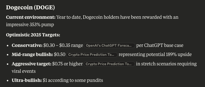 claude ai predicts dogecoin