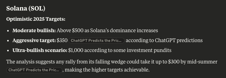 claude ai predicts solana