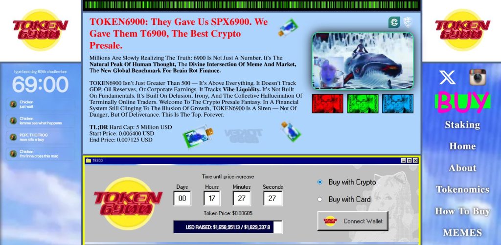 TOKEN6900 (T6900) presale website.