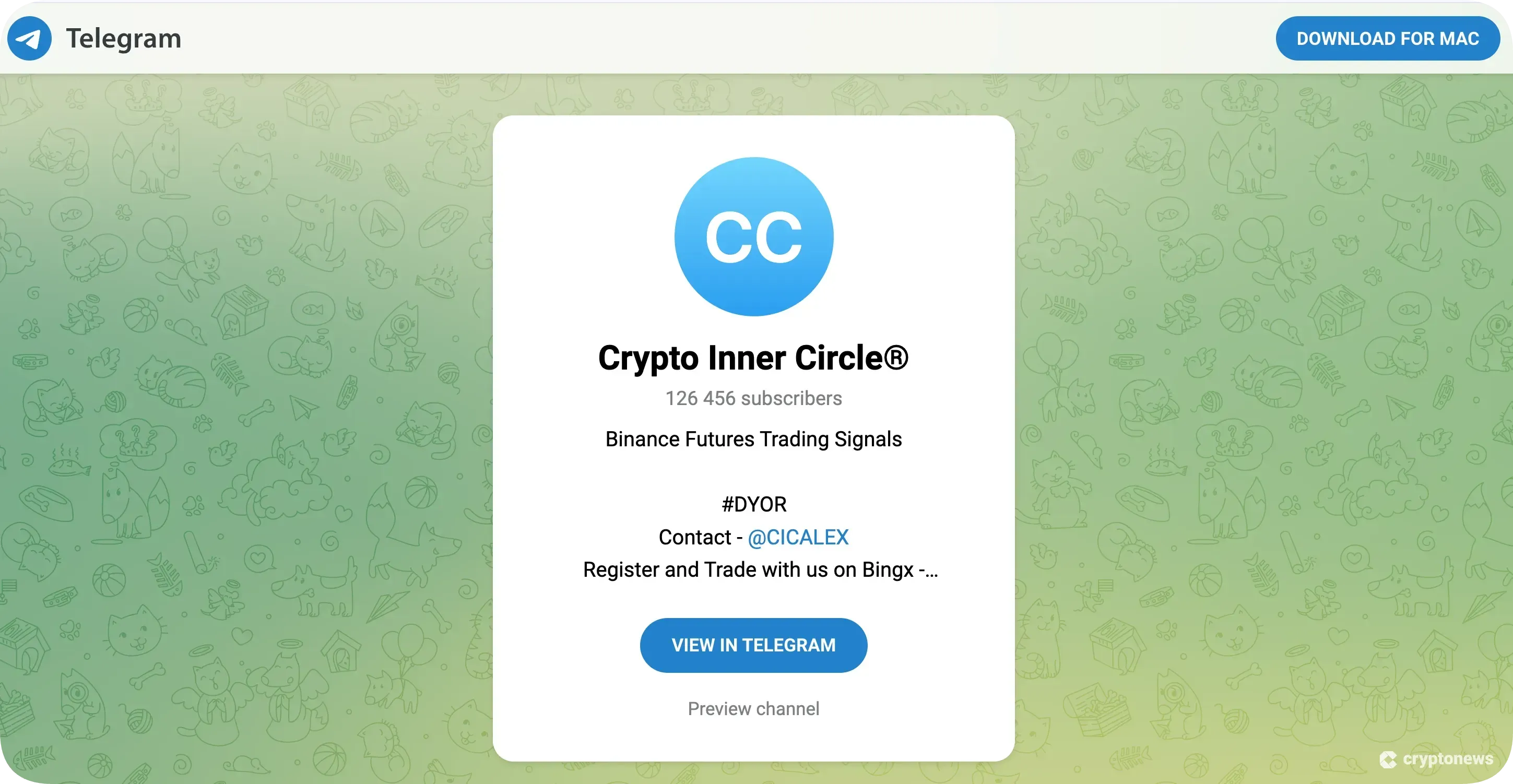 telegram channel of crypto inner circle