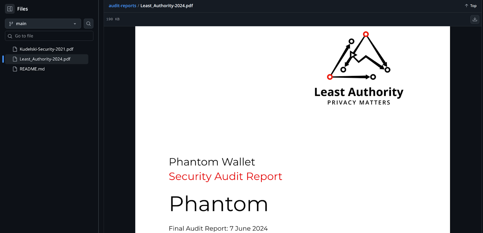 phantom wallet audit