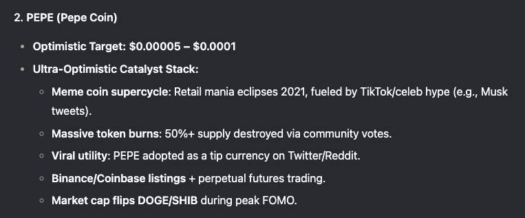 Predictions for Pepe coin's growth.