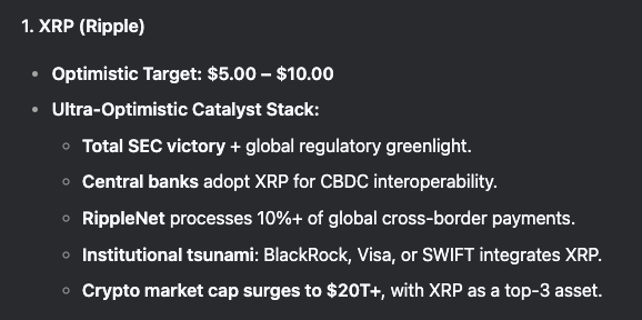 DeepSeek AI predicts XRP potential growth.