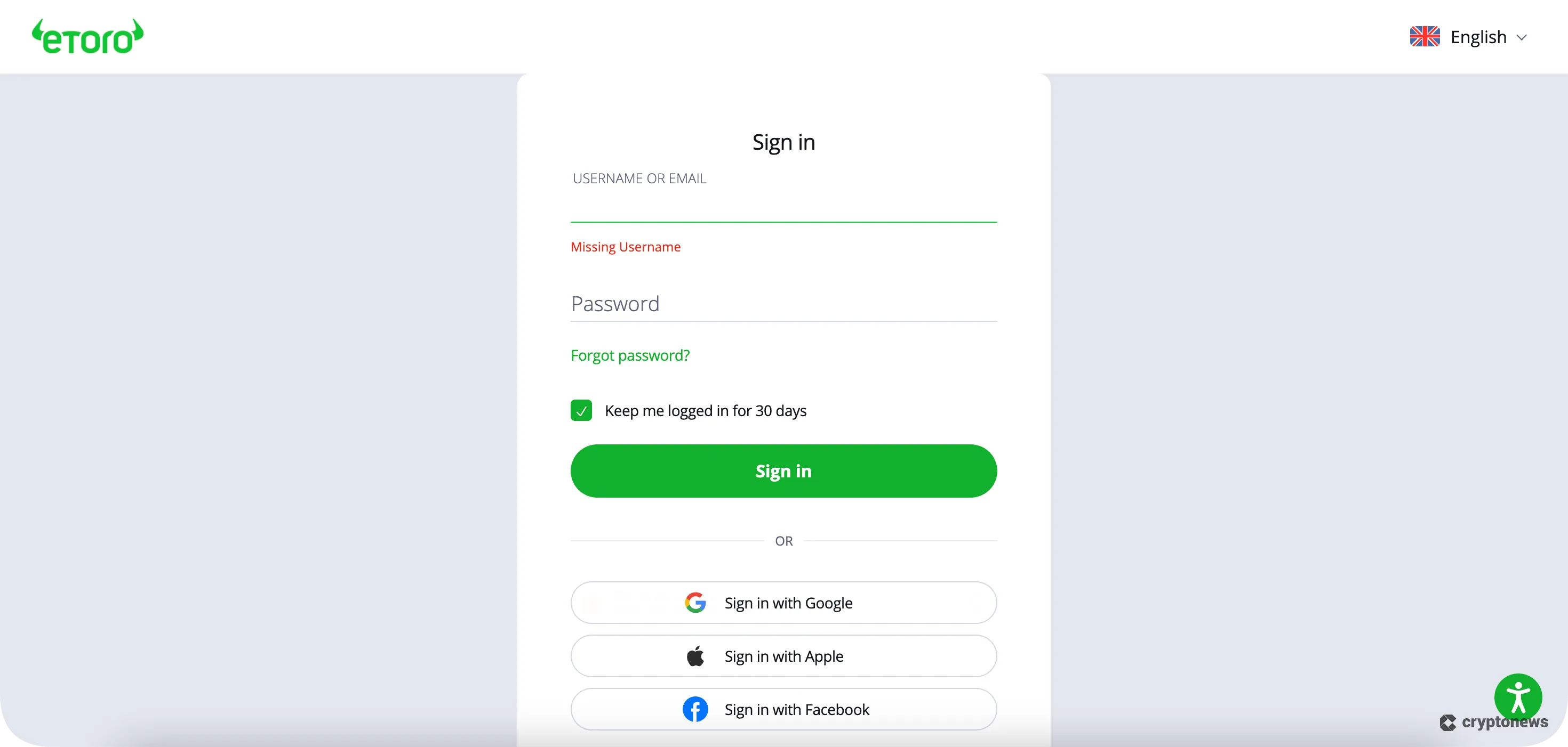 register your account and verify your ID on etoro
