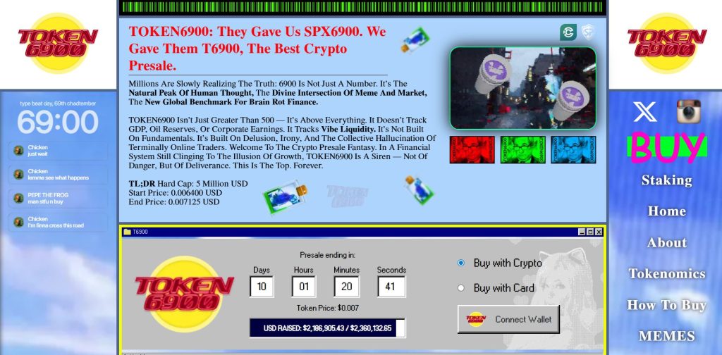 TOKEN6900 (T6900) presale website. 