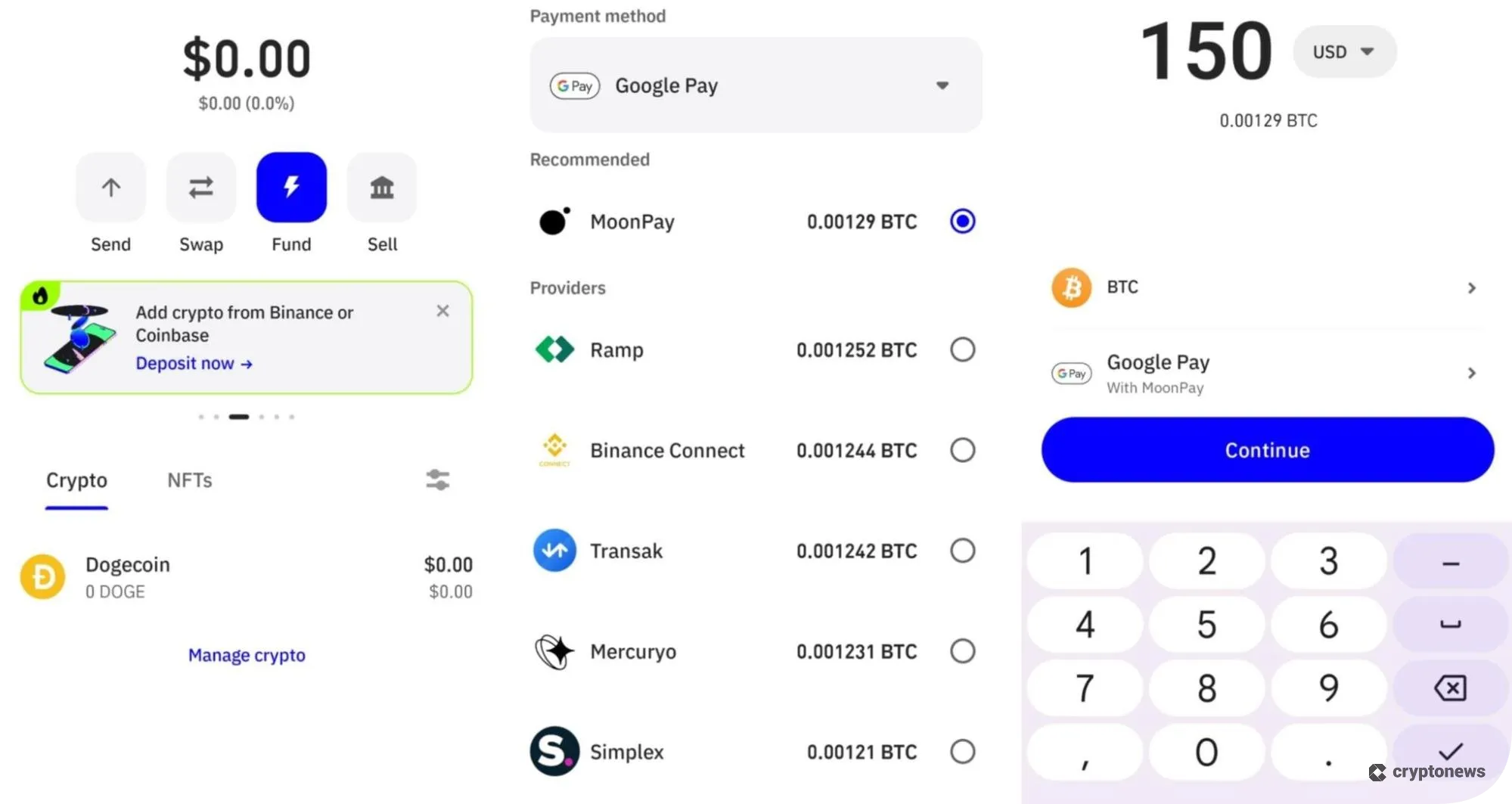 third step to use trust wallet is to buy crypto