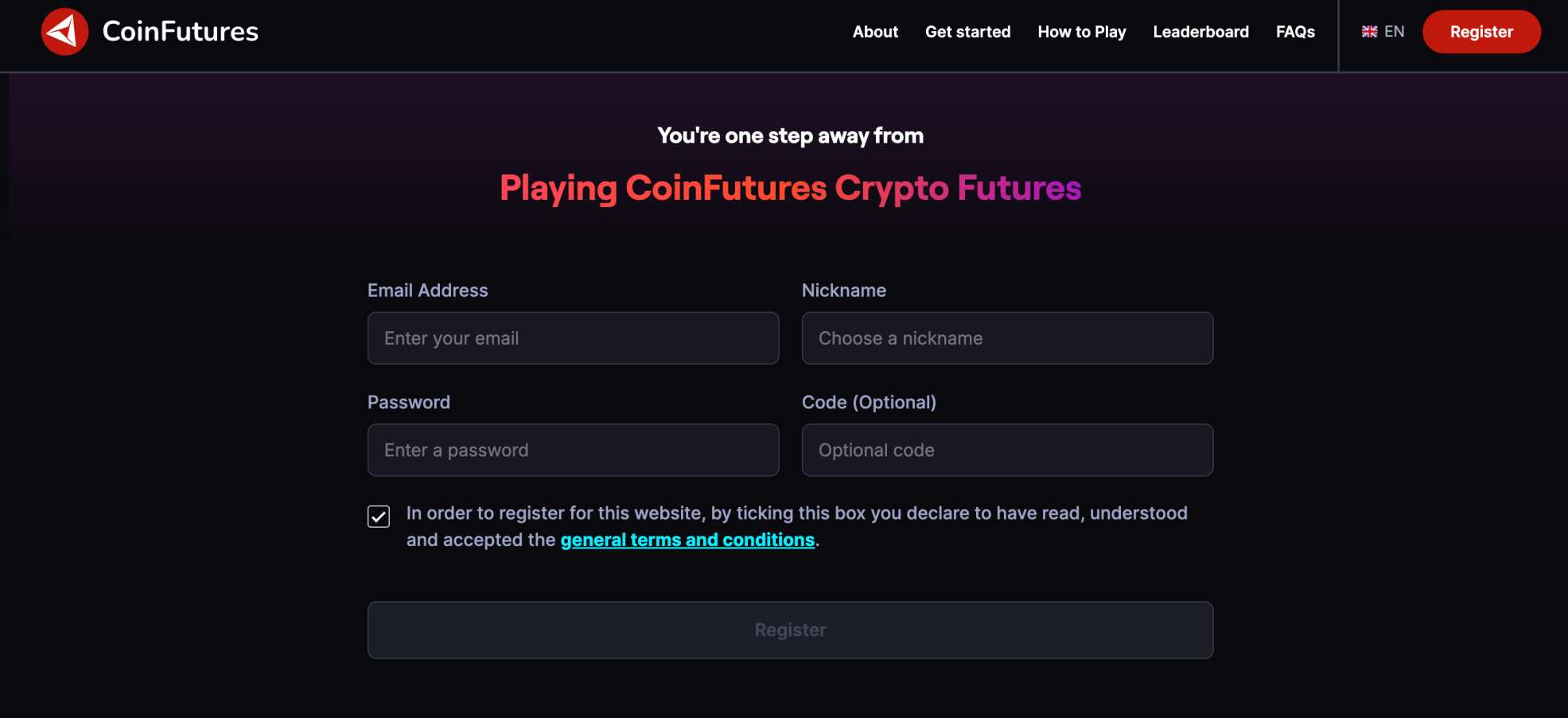 CoinFutures open a no-KYC account