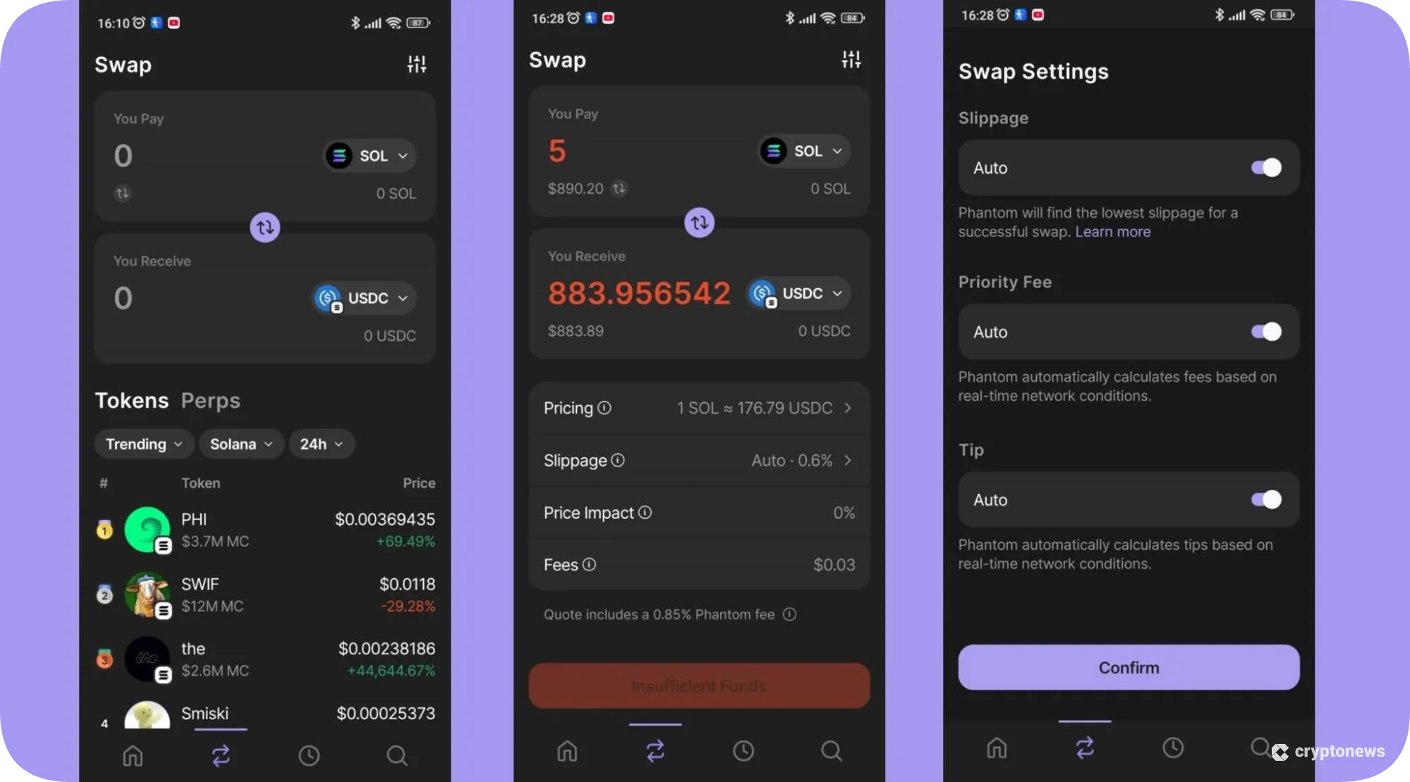 phantom wallet swaps