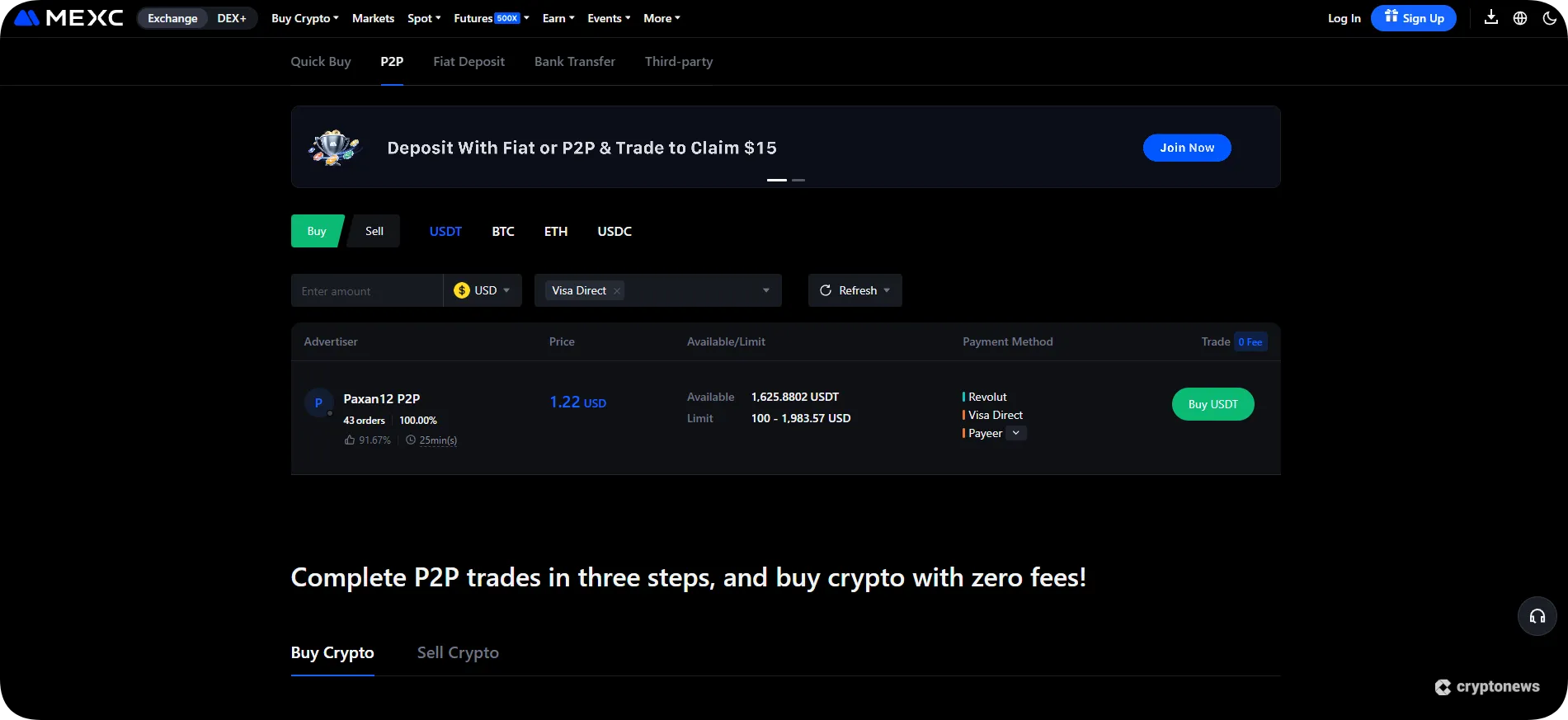 buy bitcoin without ID via p2p marketplace