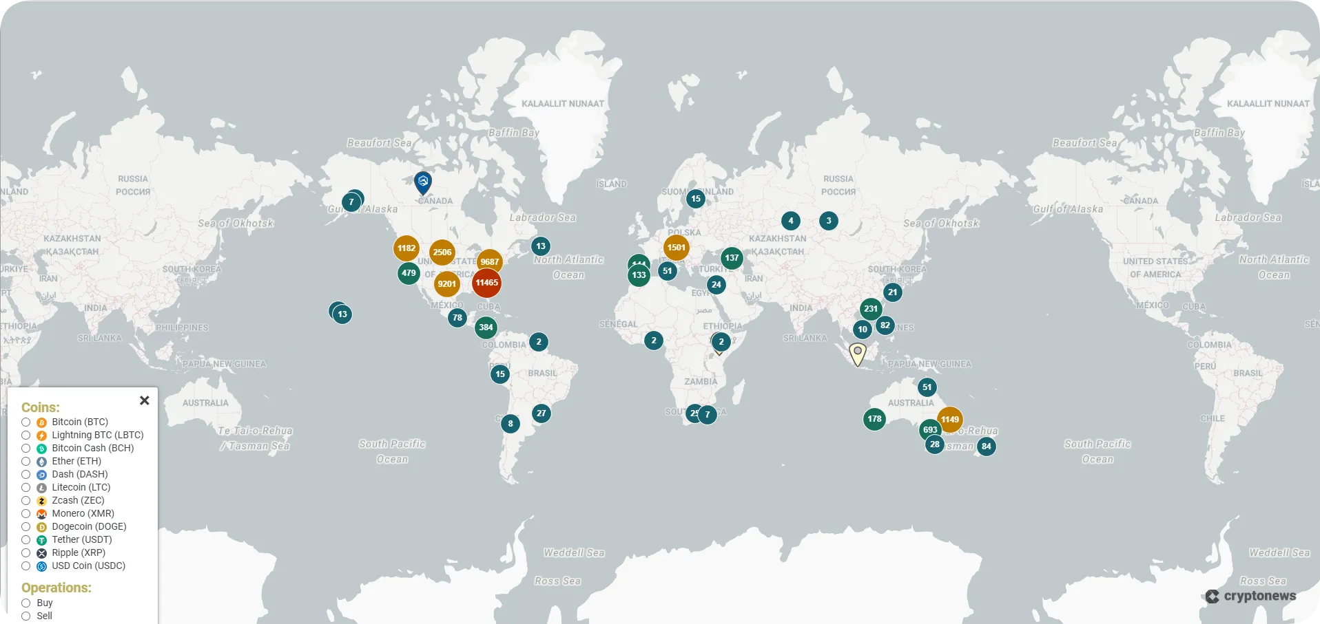 bitcoin atm global map