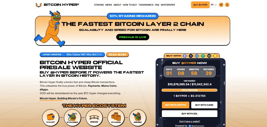 Bitcoin Hyper (HYPER) presale website.