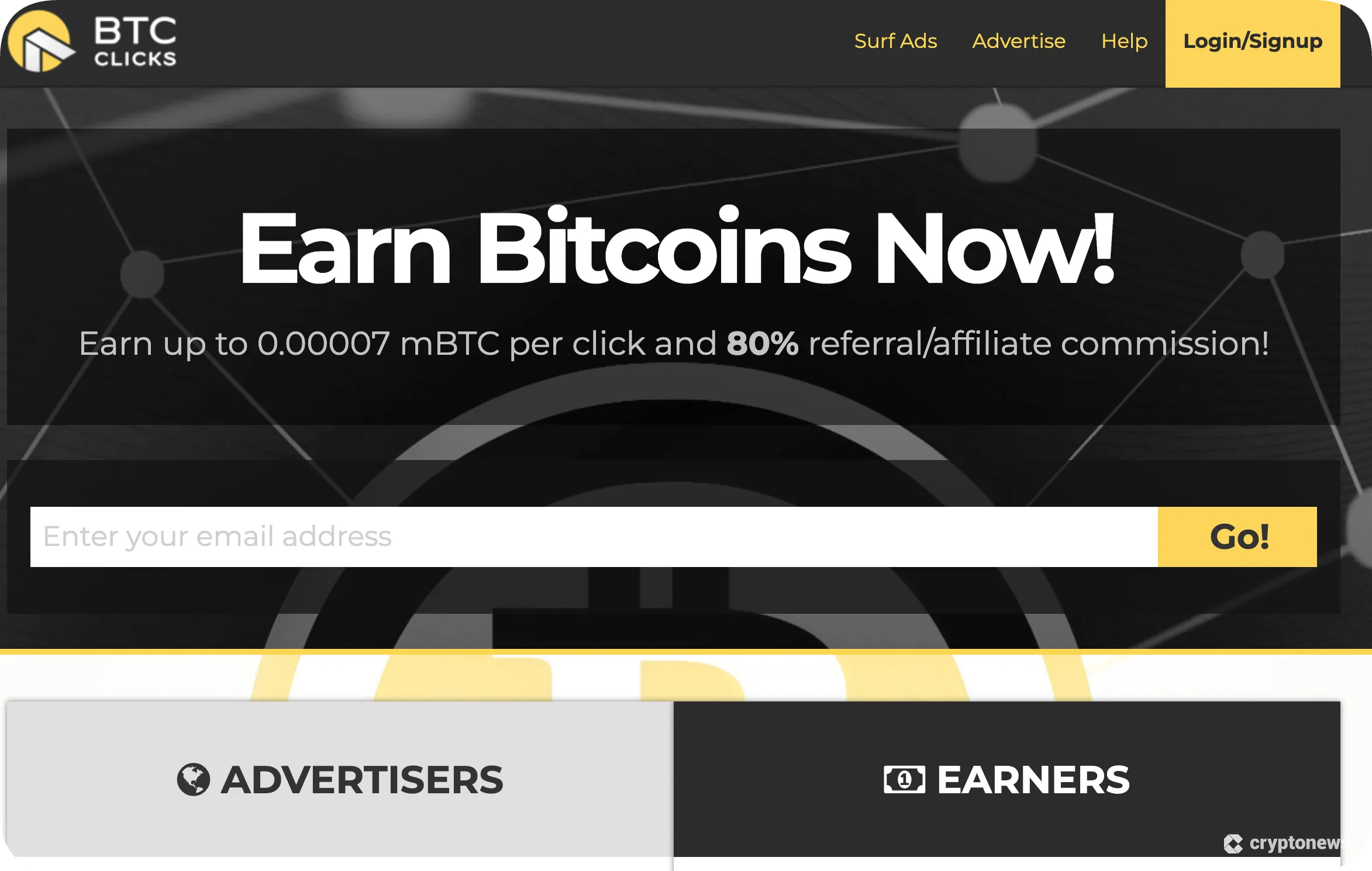 btc clicks, the best faucet to earn crypto by watching ads