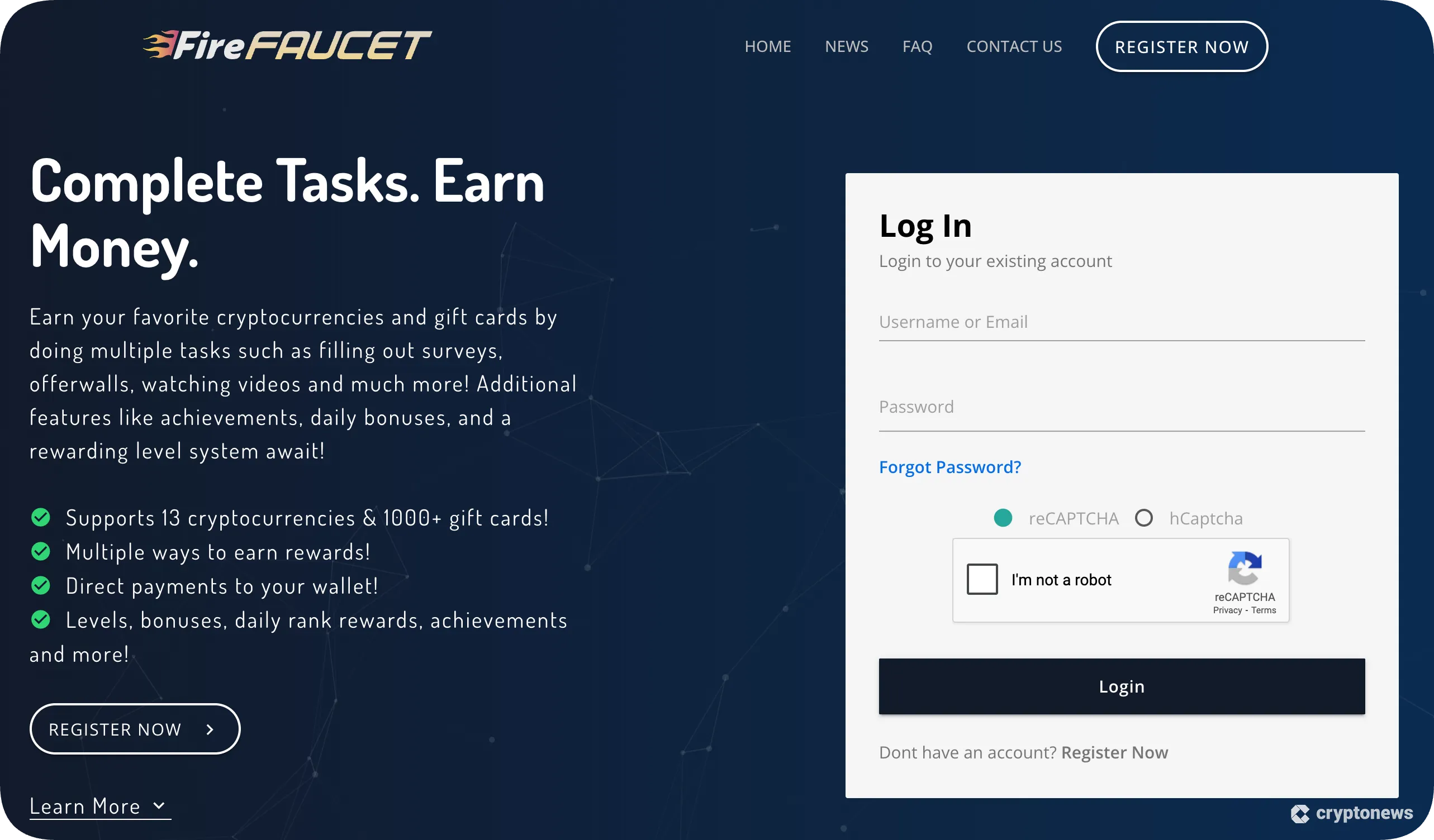 fire faucet, a top crypto faucet for coin variety and UX