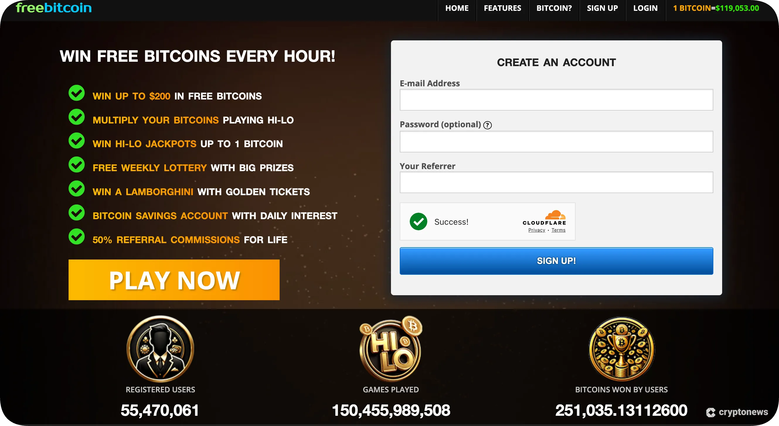 freebitco.in, the crypto faucet to earn bitcoin