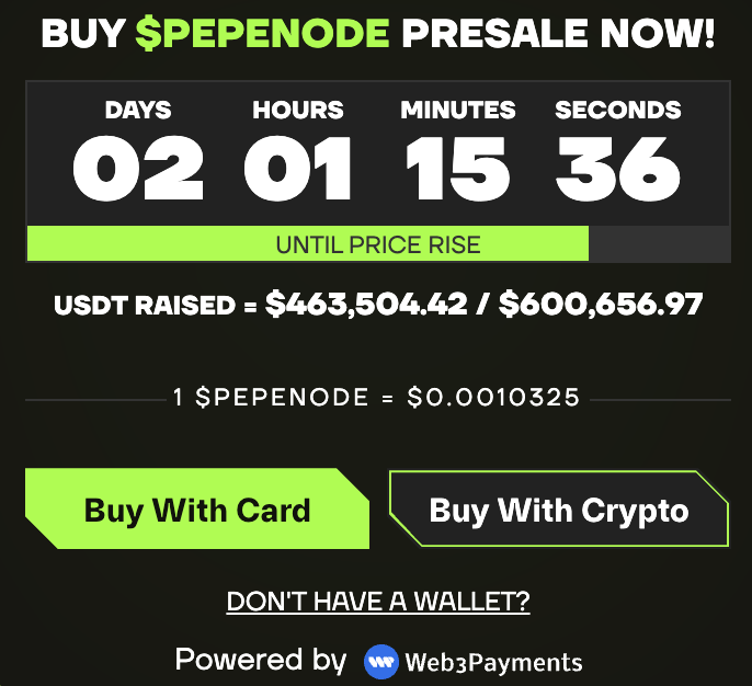 PEPENODE presale widget