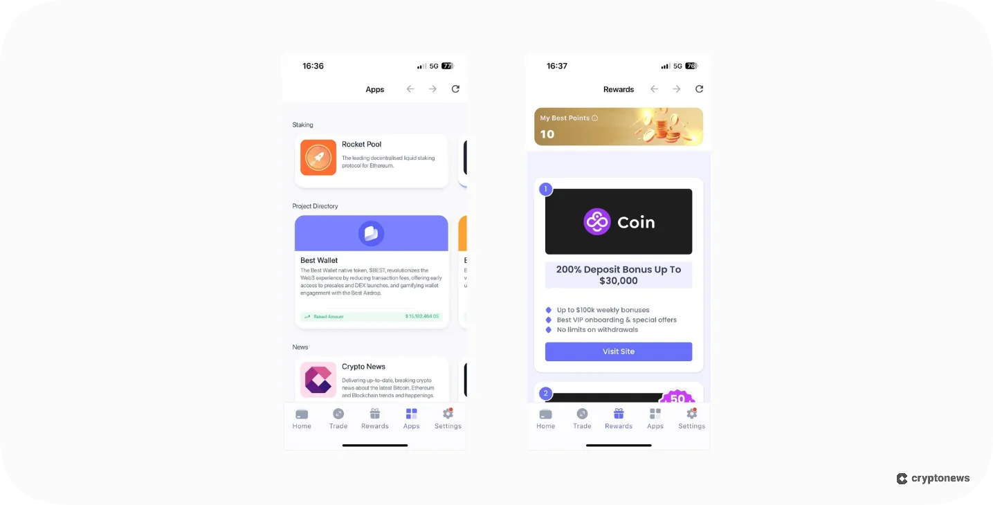 connect to dapps on best wallet