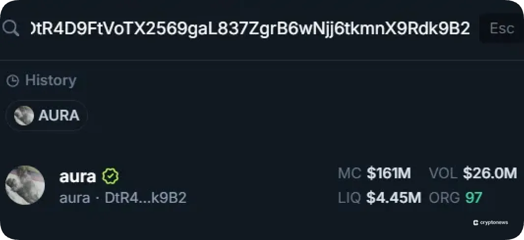 paste the official address into the DEX