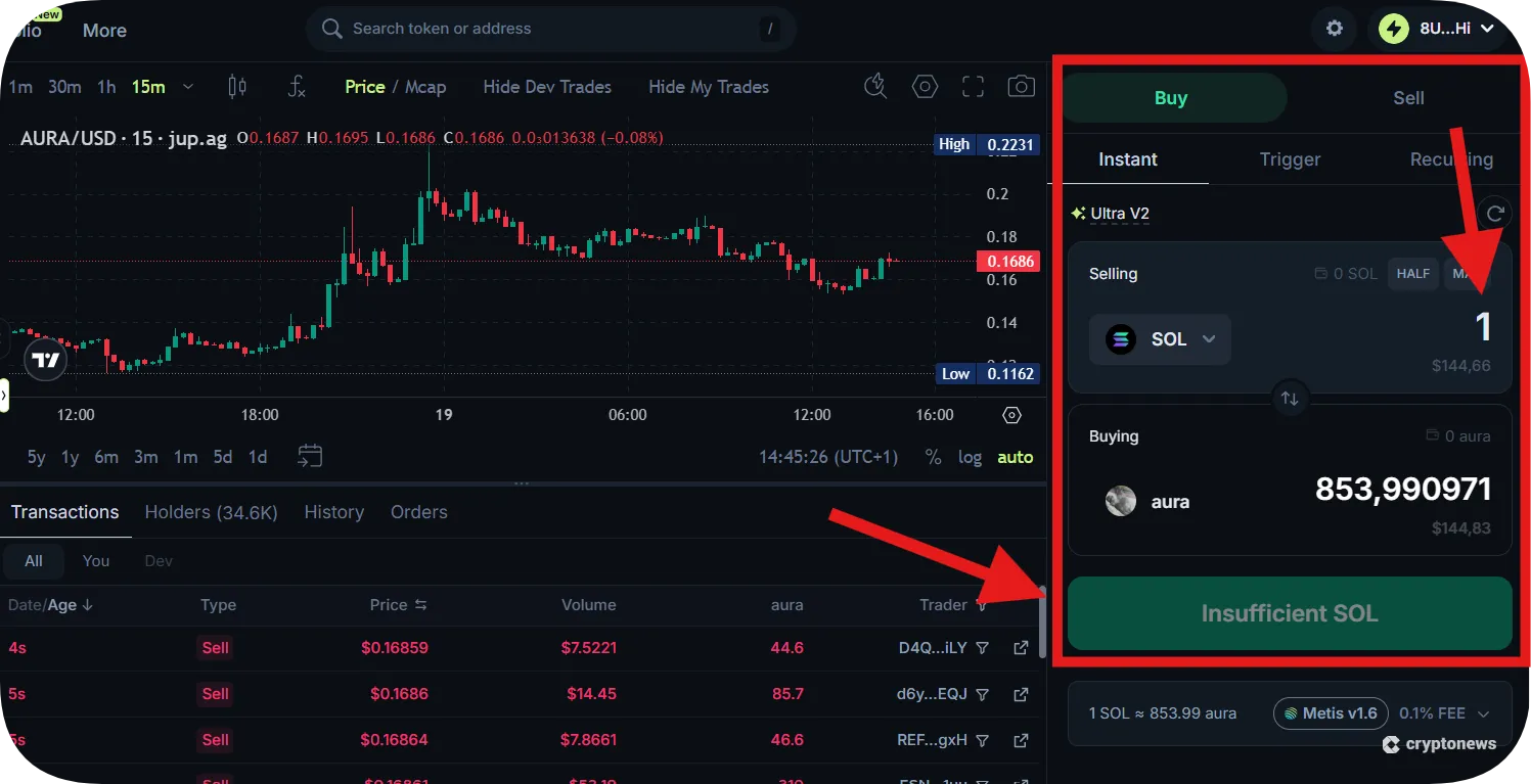 approve the token in your wallet and confirm the swap