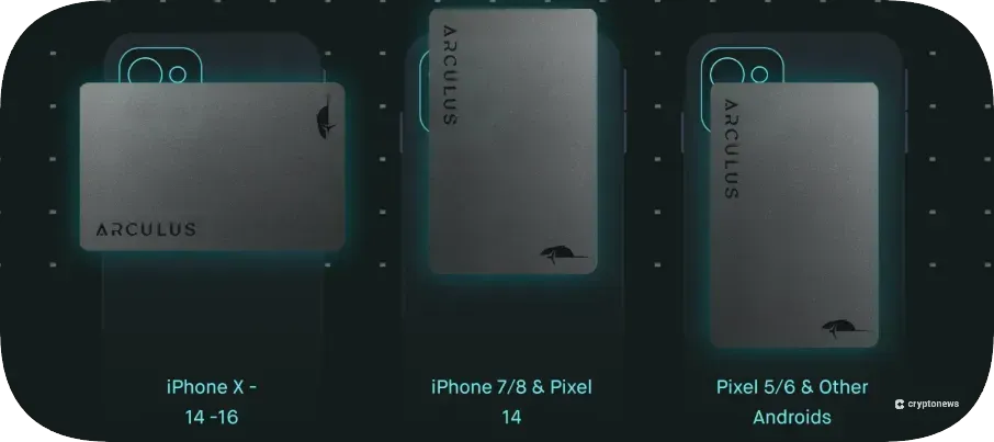 Tap the card to your phone to set up arculus cold storage wallet