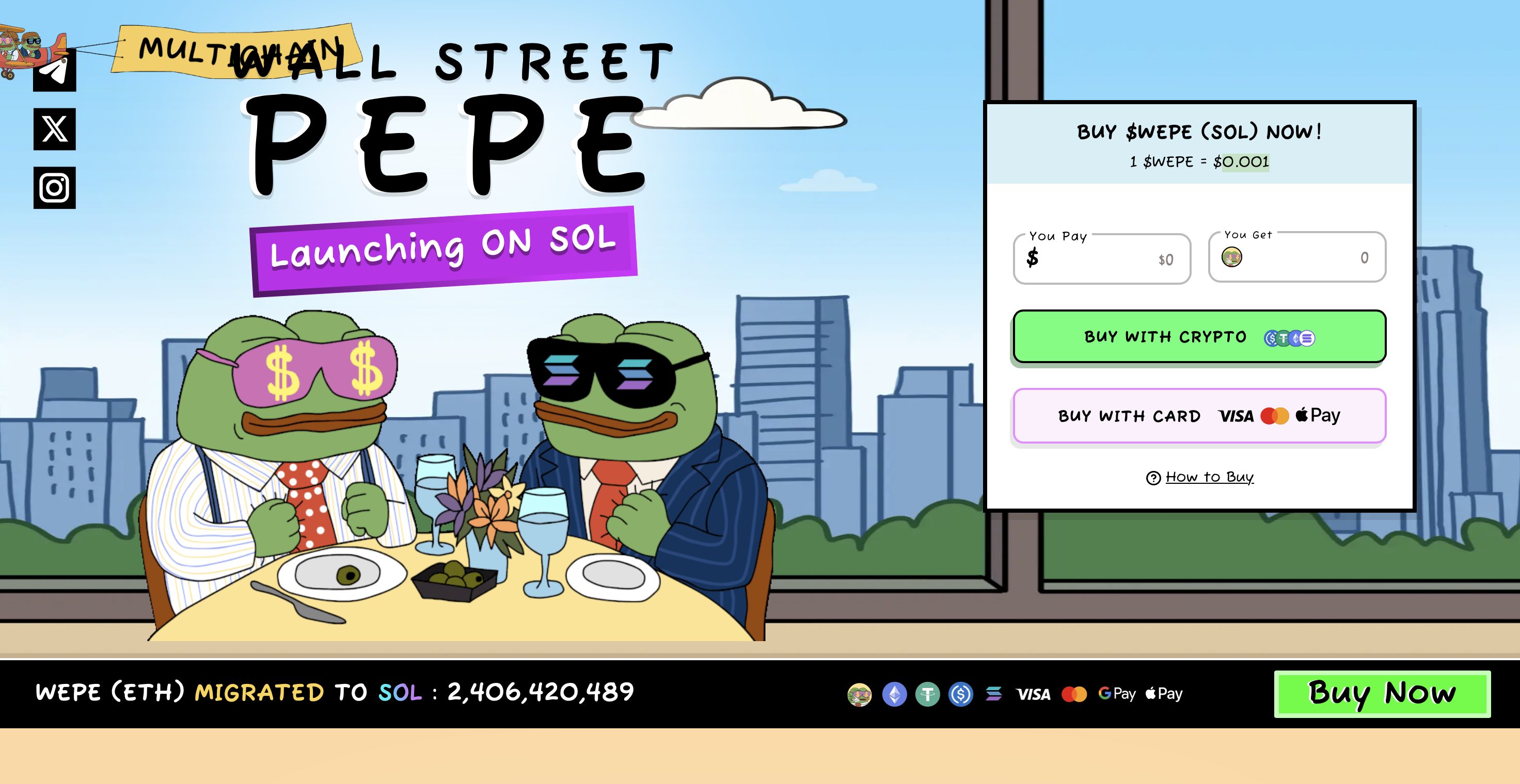 Wall Street Pepe website.