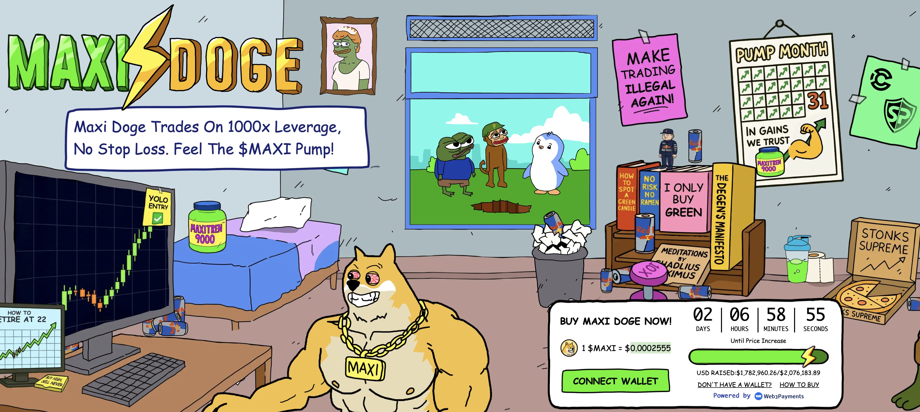 Maxi Doge website - best new crypto to buy.