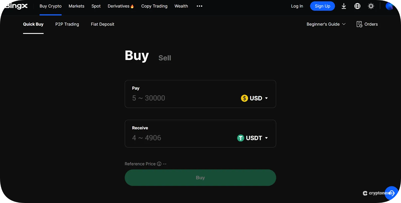 bingx is the best for Fiat Deposits in EUR 