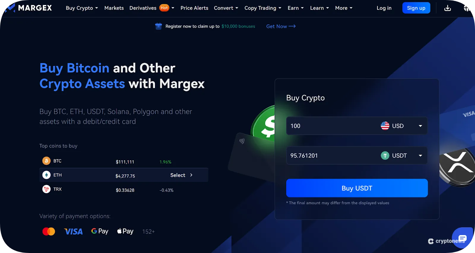 Margex is the best for First-time Crypto Buyers 