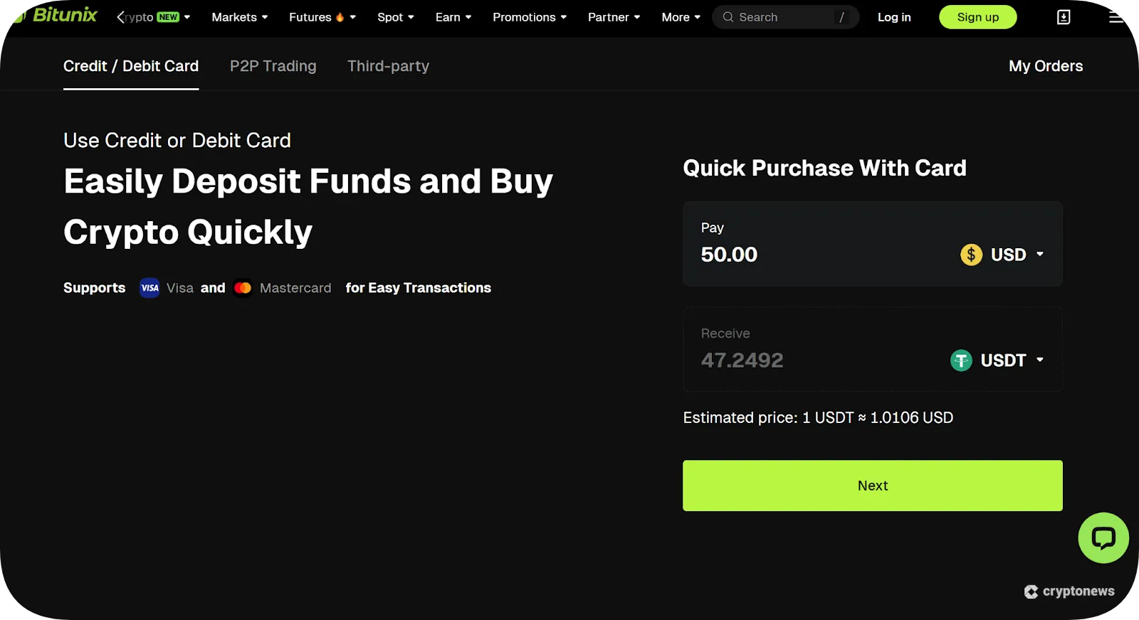 bitunix is the best for Buying Stablecoins