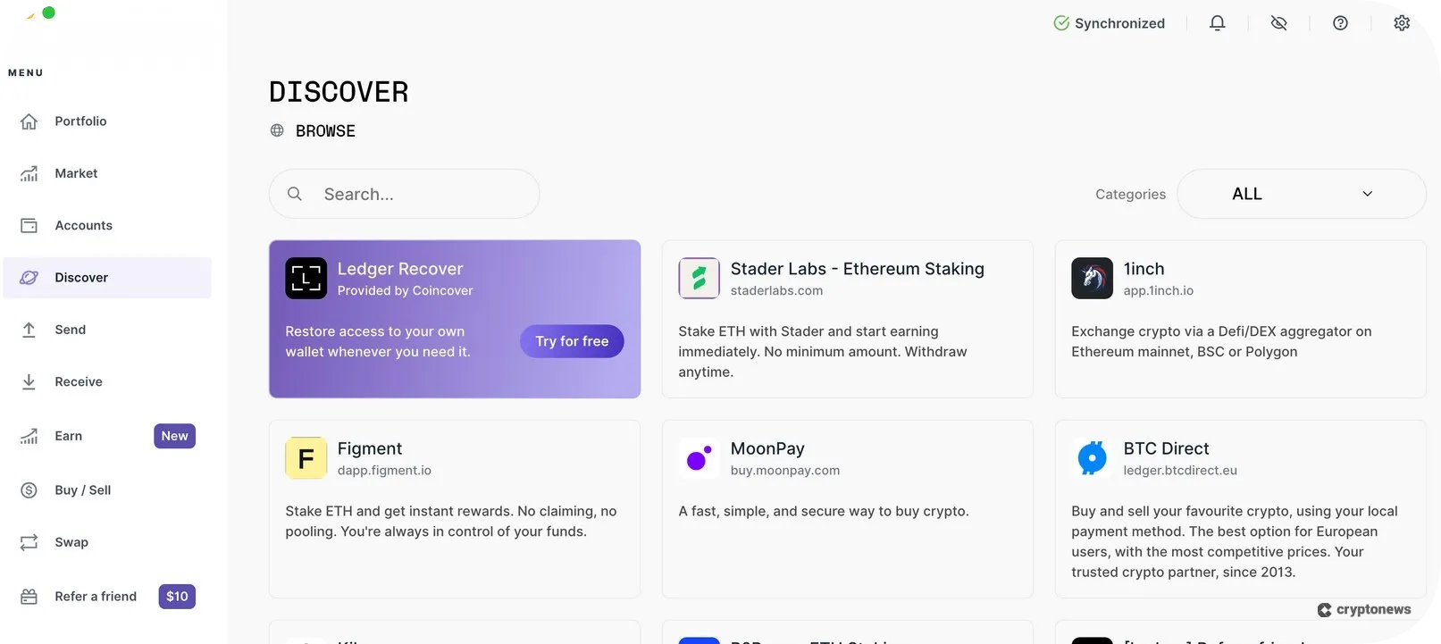 DeFi/ dApp Access of ledger