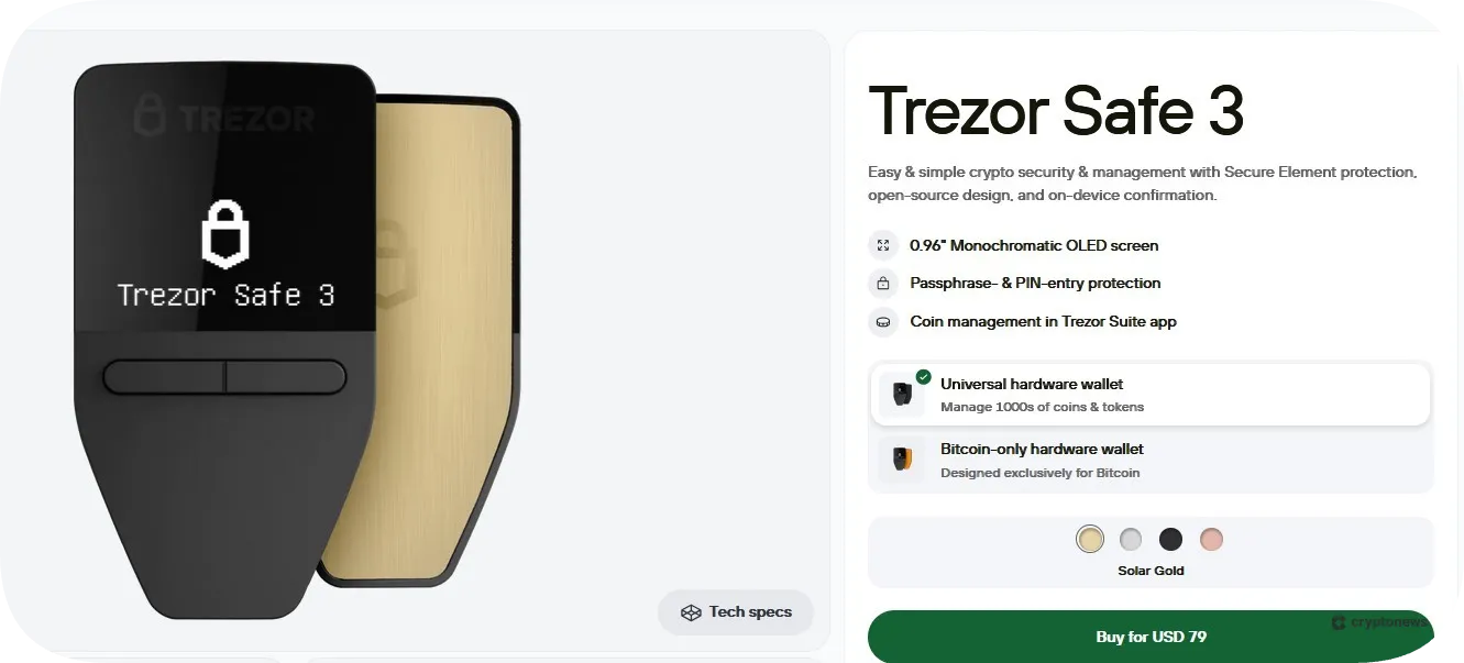 price comparison between ledger and trezor
