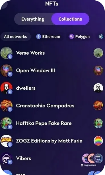 NFT Management on kraken wallet