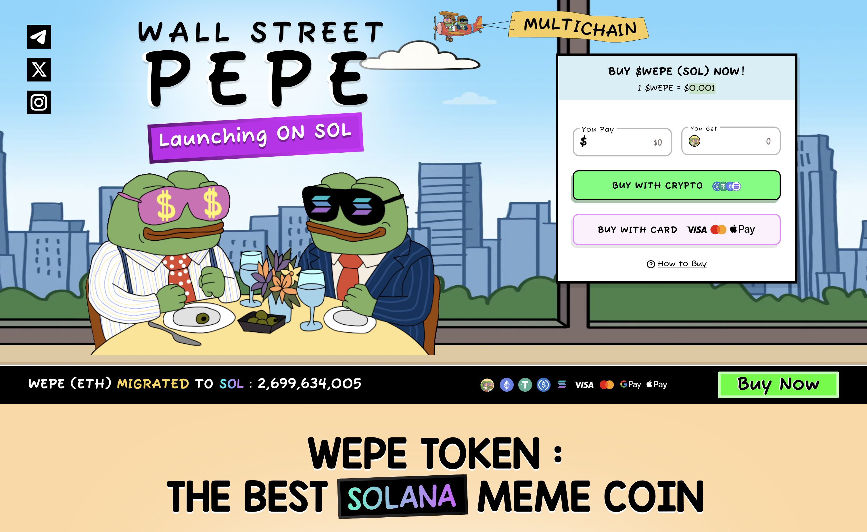 Веб -сайт Wall Street Pepe.