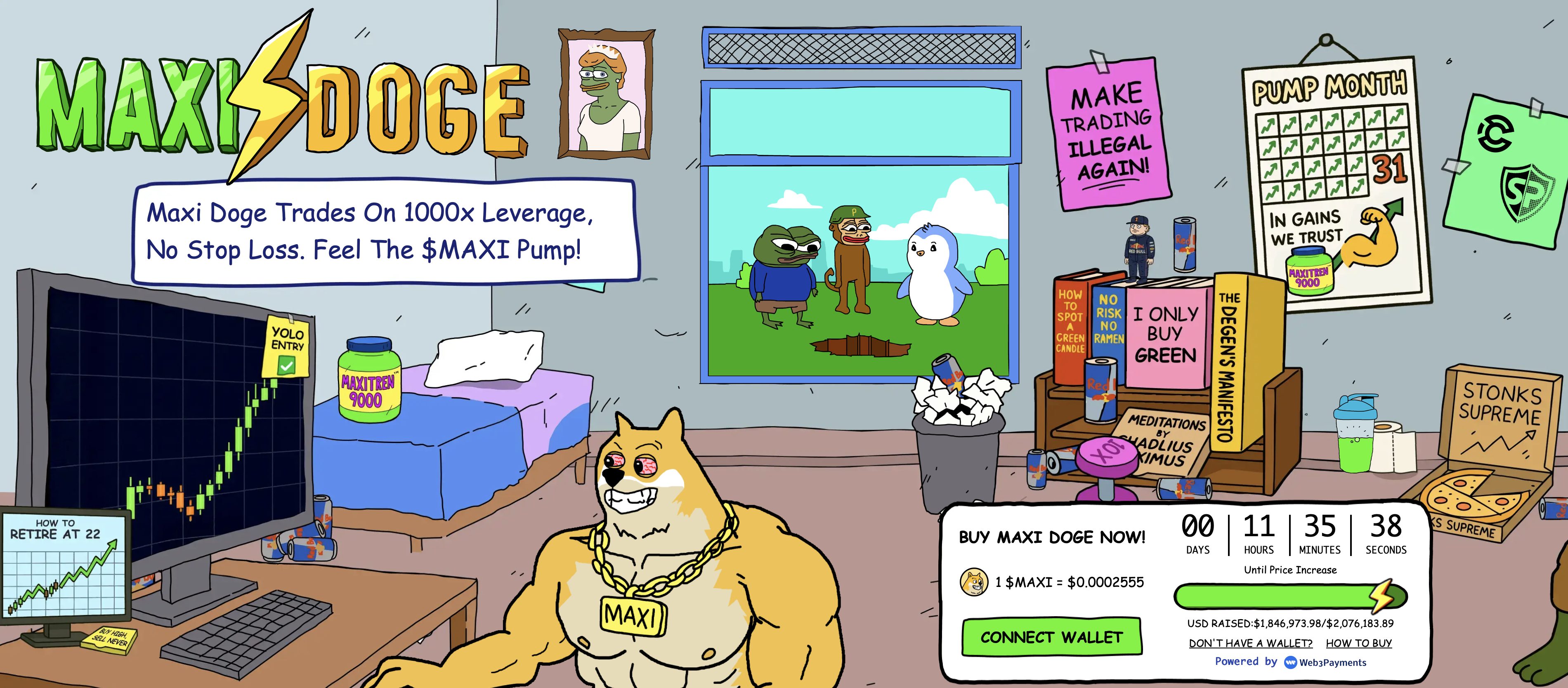 Maxi Doge website - best crypto to buy.
