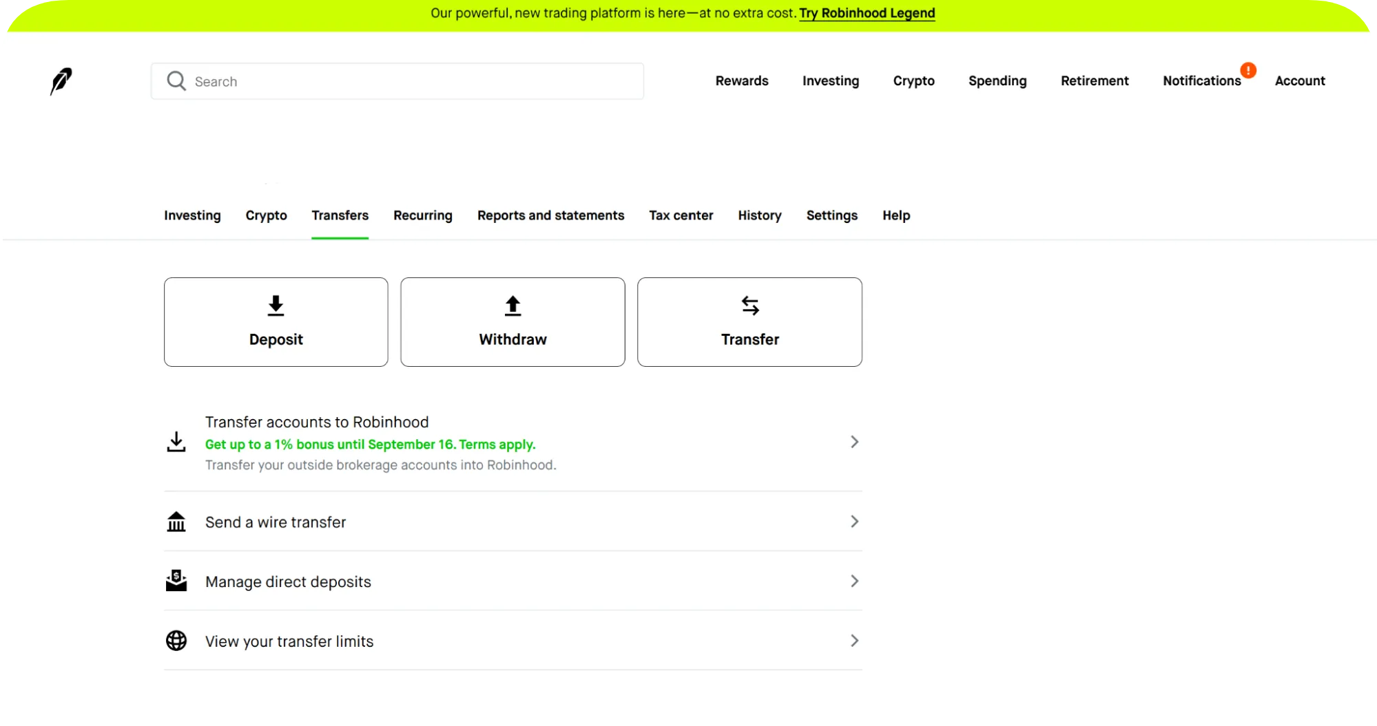 to register on robinhood, you should make a deposit