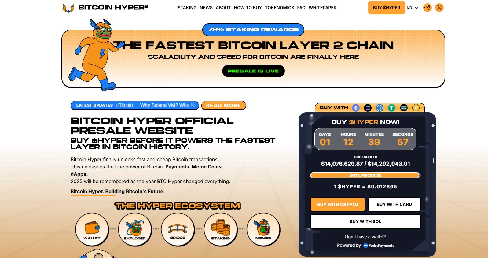 Bitcoin Hyper (Hyper) presale website.
