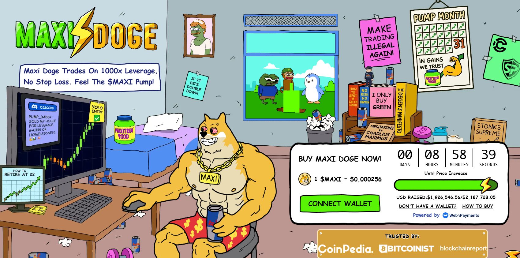 Maxi Doge presale website.