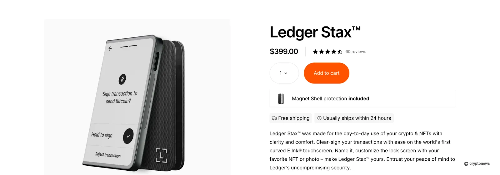 ledger stax price
