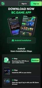 BC Game mobile app 