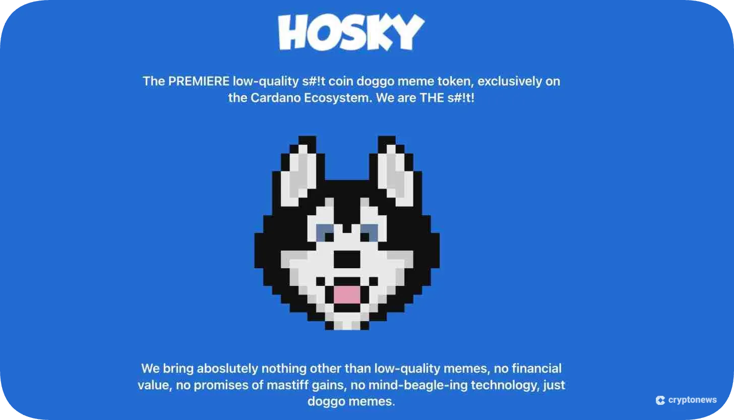 hosky is of the best cardano meme coins to watch