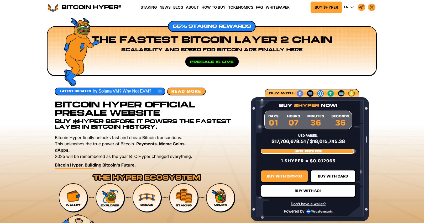 Bitcoin Hyper presale website.