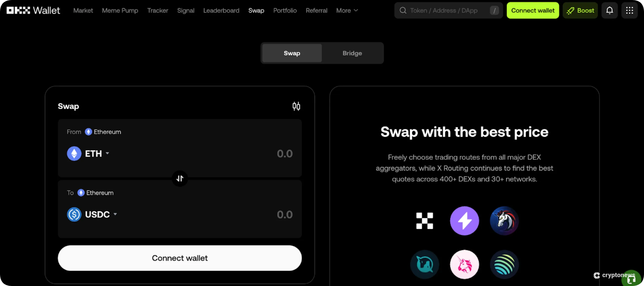 OKX DEX Swap is a good alternative to aster