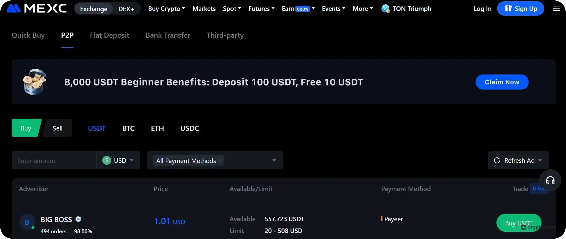 mexc p2p crypto exchange