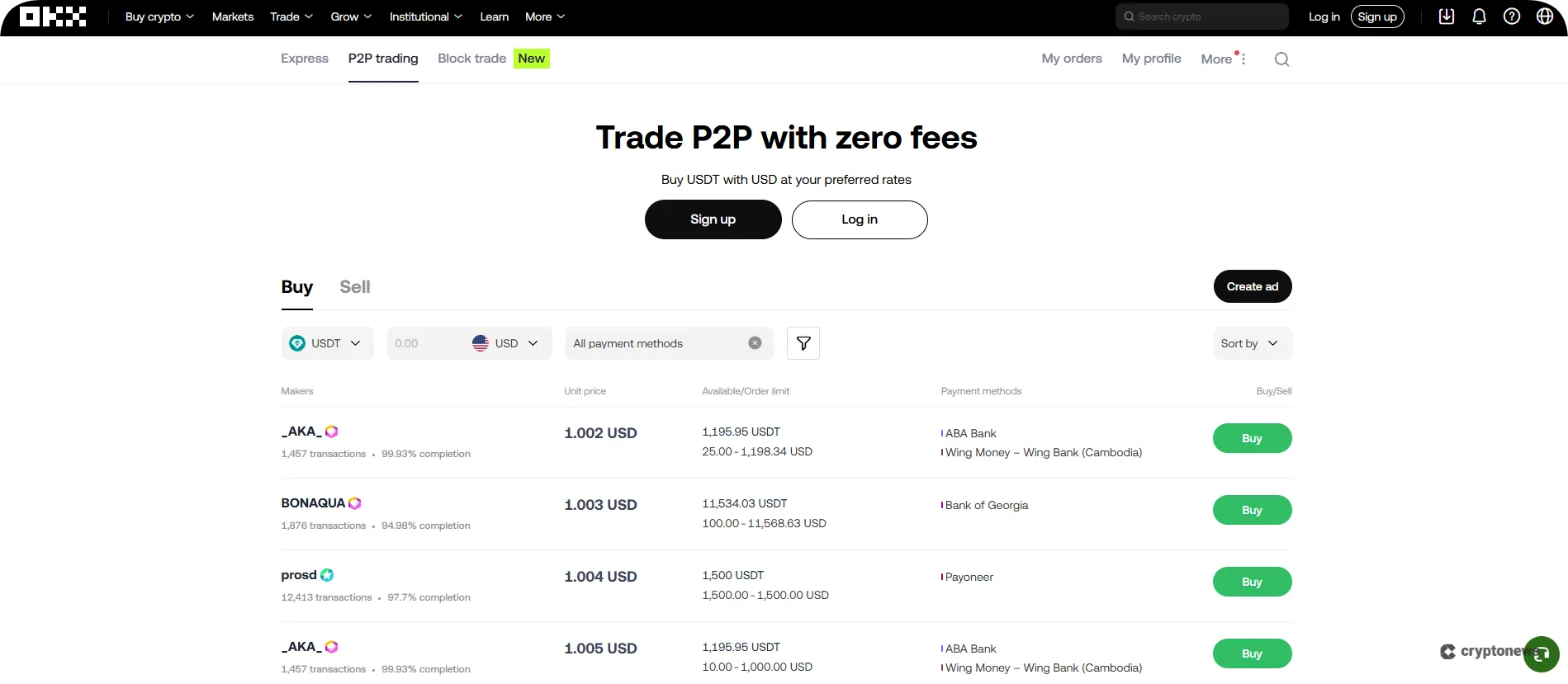 okx buy usdt on p2p marketplace