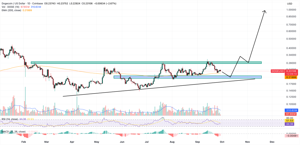 dogecoin price chart
