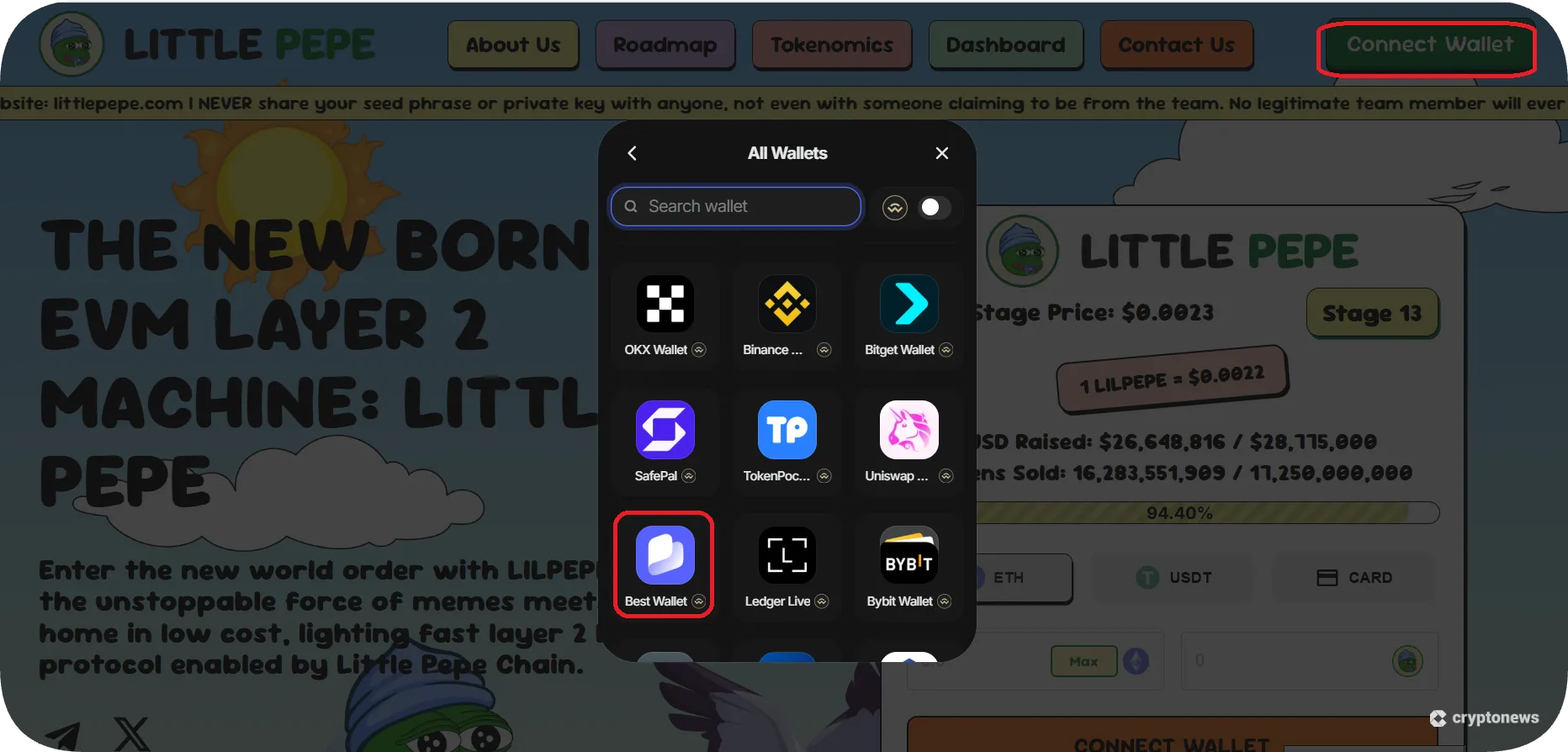 Connect Your Wallet to the Little Pepe Presale